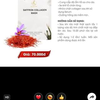 Mặt nạ safron cho da căng bóng chính hãng Knbeauty