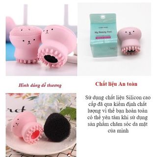Bông rửa mặt hình bạch tuộc mềm massage cực êm như gái Hàn