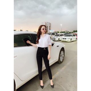 Quần baggy công sở đính đá sang