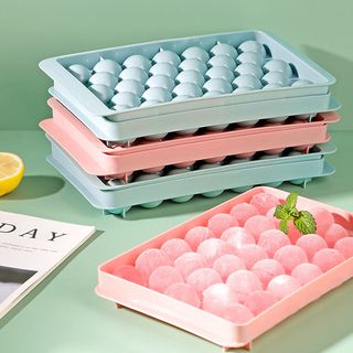 Khuôn Thạch Bi Tròn Hoa Quả Trái Cây/ Khuôn Rau Câu, Khay đá Viên Tròn 33 Viên