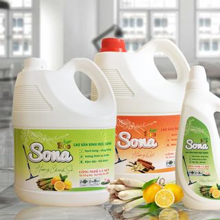 Nước lau sàn Sinh học Hương Quế Can 3,6 Kg | Nước lau sàn Sinh học SONA kết hợp tinh dầu thiên nhiên khử mùi, đuổi muỗi (Quế/Sả chanh)