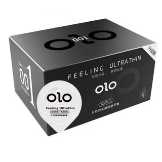BAO CAO SU 0.01MM SIÊU MỎNG TRUYỀN NHIỆT NHANH, GEL BÔI TRƠN GỐC NƯỚC KÉO DÀI THỜI GIAN, KHÔNG KÍCH ỨNG DA - OLO - HỘP 10 BAO