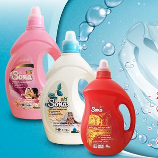 Nước Giặt Xả Sinh Học SONA Can 3.2 Kg Can Đỏ Hương Anh Đào