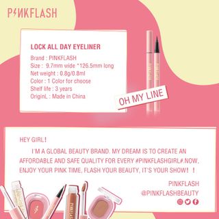 Bút Kẻ Mắt Pinkflash Dạng Lỏng Nhanh Khô Màu Đen Màu Nâu Chất Lì Chống Nước Lâu Trôi 30g
