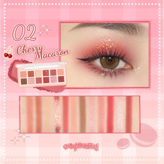 Bảng Phấn Mắt PINKFLASH Pink Dessert Sắc Tố Cao Màu Ánh Kim Tuyến Lâu Trôi Khay Trang Điểm Đa Chức Năng 100g