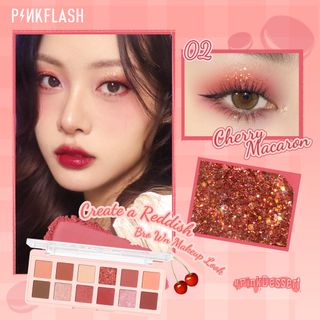 Bảng Phấn Mắt PINKFLASH Pink Dessert Sắc Tố Cao Màu Ánh Kim Tuyến Lâu Trôi Khay Trang Điểm Đa Chức Năng 100g