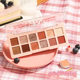 Bảng Phấn Mắt PINKFLASH Pink Dessert Sắc Tố Cao Màu Ánh Kim Tuyến Lâu Trôi Khay Trang Điểm Đa Chức Năng 100g