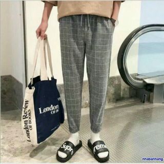 Quần caro ống hơi ôm chân