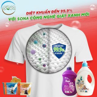 Nước Giặt Xả Sinh Học SONA Hương Ban Mai 3.6Kg | Nước Giặt Xả 2in1 An toàn cho làn da, bảo vệ từng sợi vải