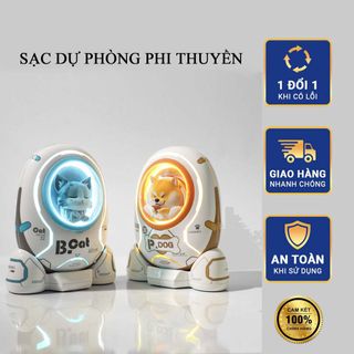 Pin Sạc Dự Phòng Mèo Vũ Trụ Chó Shiba Inu B Cat P Dog Phi Thuyền Dung Lượng 10.000 mAh Mini Nhỏ Gọn Sạc Nhanh 18W