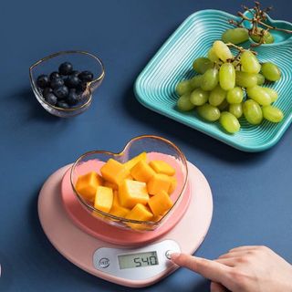 Cân Tiểu Ly VikiHouse Mini Điện Tử Nhà Bếp Hình Trái Tim Sạc Pin Chính Xác Trọng Lượng Tối Đa 5Kg