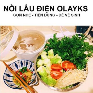 Nồi Lẩu Điện Olayks 2 Tầng Đa Năng Mini Tặng Kèm Xửng Hấp Nấu Mì Đa Năng Nhỏ Gọn Dung Tích 1.5L Phong Cách Hàn Quốc