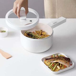 Nồi Lẩu Điện Olayks 2 Tầng Đa Năng Mini Tặng Kèm Xửng Hấp Nấu Mì Đa Năng Nhỏ Gọn Dung Tích 1.5L Phong Cách Hàn Quốc