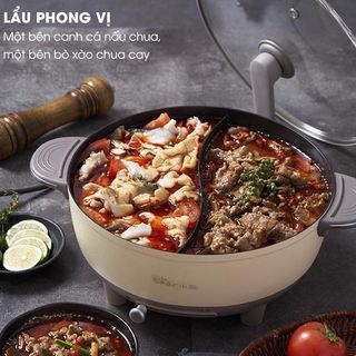 Nồi Lẩu Điện Bear Uyên Ương 2 Ngăn Mini Đa Năng Dung Tích 6L Tiết Kiệm Chống Dính An Toàn