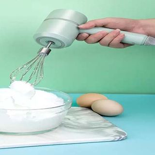 Máy Đánh Trứng Mini Cầm Tay Tạo Bọt Cà Phê Trang Trí Cafe Kem Làm Bánh Ngọt Bông Lan Không Dây Để Bàn Công Suất 180W