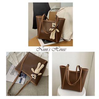 TÚI TOTE DA TRƠN TẶNG KÈM MÓC KHÓA GẤU, MÀU SẮC TRANG NHÃ ĐỰNG ĐƯỢC IPAD, PHÙ HỢP VỚI BẠN NỮ CÔNG SỞ