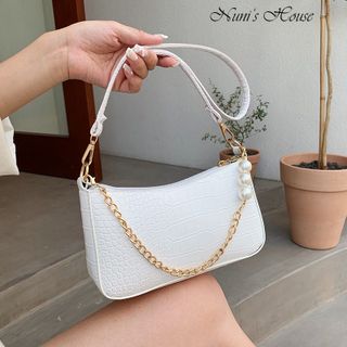 TÚI NỮ ĐEO VAI, DA SẦN PHỐI DÂY XÍCH CẦM TAY THÍCH HỢP ĐI LÀM CÔNG SỞ, DẠO PHỐ