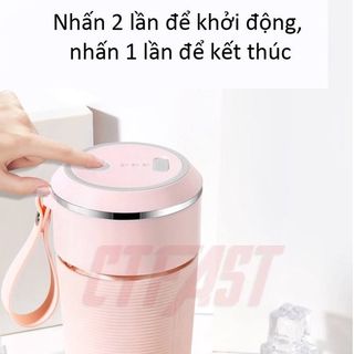 Máy Xay Sinh Tố Juicer Xay Thịt Tỏi Ớt Cơm Cháo Cầm Tay Mini Đa Năng Dung Tích 300ML 0.3L 4 Lưỡi Dao