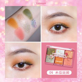 Bảng Phấn Mắt Colourgrid 6 Màu Lì 12g Và Hiệu Ứng Ánh Kim Mịn, Kháng Nước Lâu Trôi