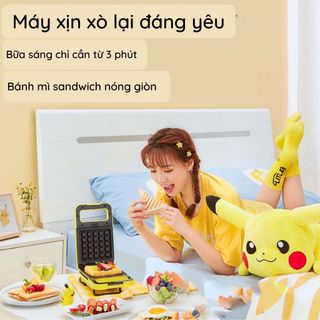 Máy Nướng Bánh Mì Sandwich Midea Pikachu Kẹp Waffle Kèm Khuôn Chống Dính Phân Phối Chính Hãng Bởi VikiHouse giá sỉ