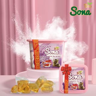Viên Giặt Xả Hương Ban Mai | Viên Giặt Xả Quần Áo SoNa - Sản Phẩm Sinh Học Siêu Tiện Lợi |Hộp 30 Viên|
