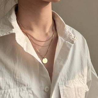 Vòng Cổ Hợp Kim Mặt Hình Đồng Xu Thời Trang Cho Nữ