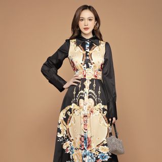 Đầm sơmi kèm nịt quảng châu cao cấp D986528