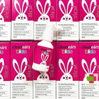 Xịt ráy tai thỏ hồng Clean Ears Kids, Úc (30ml) làm tan ráy tai cho bé từ 2 tháng tuổi trở lên