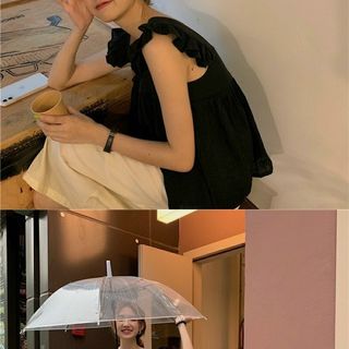 Áo Sơ Mi Cổ Búp Bê Phong Cách Hàn Quốc Xinh Xắn Cho Nữ