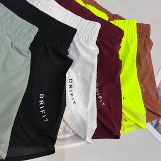 Quần đùi nữ 2 lớp DRIFIT viền lưới túi khoá sau mới