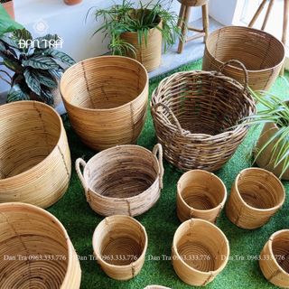 Sọt Mây Đựng Cây Đan Đặc Độ Bền Và Chống Nước Cao - Sọt Đựng Bánh Mì- ĐAN TRÀ