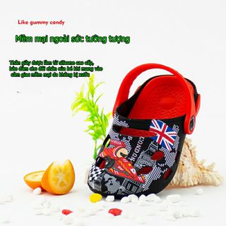 Dép crocs hình xe đua Aiueo Nhật Bản,giày tập đi,giày sandal,giày nhựa được làm bằng 18 cái núm ty silicone cao cấp.
