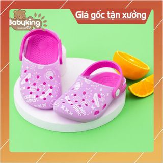 dép trẻ em,dép lỗ trẻ em,Dép crocs chống trơn trượt Aiueo Nhật,được làm bằng 18 cái núm ty silicone cao cấp.