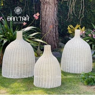 Đèn Mây Cổ Chai ĐAN TRÀ - Decor Mây Tre Đan Đà Lạt giá sỉ