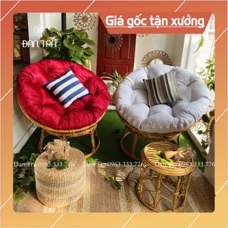 [ RẺ VÔ ĐỊCH ] Combo 2 Ghế Mây Papasan Size 1M ĐAN TRÀ ( Màu Đỏ Hoa + Trắng) giá sỉ