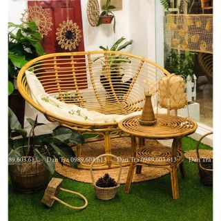 [RẺ VÔ ĐỊCH] Ghế Mây Mamasan Size 1m6 - Papasan Đôi - ĐAN TRÀ (Gồm Nệm Đi Kèm) giá sỉ