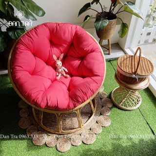 [SALE SẬP SÀN] Ghế Papasan Bà Bầu 1m Màu Hồng Son - ĐAN TRÀ - Nội Thất Mây Tre Đan giá sỉ