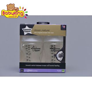 Bình sữa thủy tinh 250ml bộ 2 cái 0 tháng trở lên tommee tippee (82020)