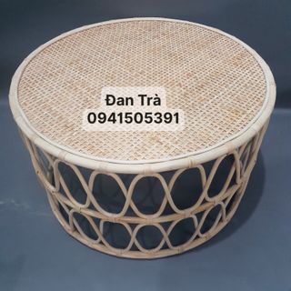 Bàn mây tròn mặt đan - Bàn lồng vô cực - ĐAN TRÀ giá sỉ