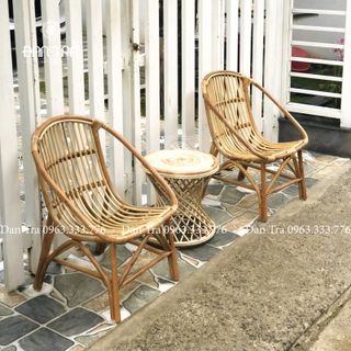 [COMBO 3 IN 1] Bộ Bàn Ghế Mây Đan Ngồi Chơi Tết 🧧- ĐAN TRÀ Mây Tre Đan