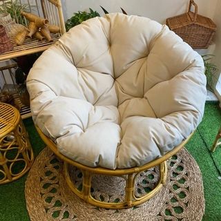 [GIÁ XƯỞNG - FREESHIP] GHẾ MÂY PAPASAN 100% TỰ NHIÊN - SIZE 1M05 - MÀU KEM BE - ĐAN TRÀ - NỘI THẤT MÂY TRE giá sỉ