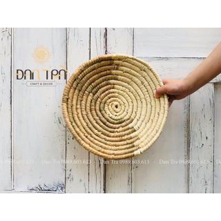 Đĩa cói xiên trang trí tường - ĐAN TRÀ - Decor Mây Tre Đan
