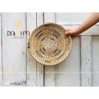 Đĩa cói xiên trang trí tường - ĐAN TRÀ - Decor Mây Tre Đan