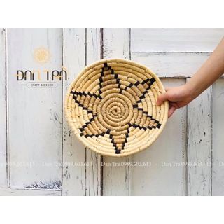 Đĩa cói xiên trang trí tường - ĐAN TRÀ - Decor Mây Tre Đan