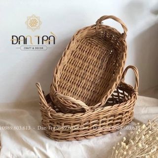 Giỏ Oval 🧺 Đựng Bánh Mì - Decor Mây Tre Đan giá sỉ