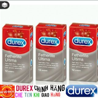 [ SIÊU RẺ ] Bộ 3 hộp bao cao su Durex Fether Ultima (12 bao/hộp, size 52mm) [ SHOP YÊU THÍCH ]