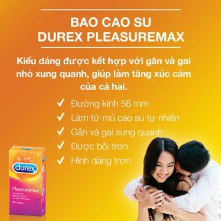 [ SIÊU RẺ ] Bao cao su Durex Pleasuremax 12 bao [ SHOP YÊU THÍCH ]