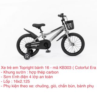 XE ĐẠP TRẺ EM TOPRIGHT COLORFUL ERA - size 14, 16, 18