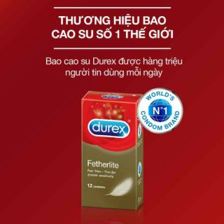[ SIÊU RẺ ] Bộ 2 hộp bao cao su Durex Fetherlite 12 bao (12 cái/hộp, size 52,5mm) [ SHOP YÊU THÍCH ]