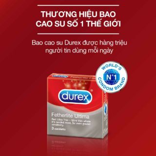 [SIÊU RẺ] Durex FETHERLITE Ultima HỘP 3 CÁI Á